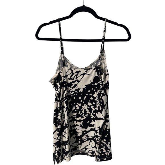 Chicos Easy Chic Cami Top Women 4 Sleeveless Abstract Print Classic Black Cream - Picture 4 of 8
